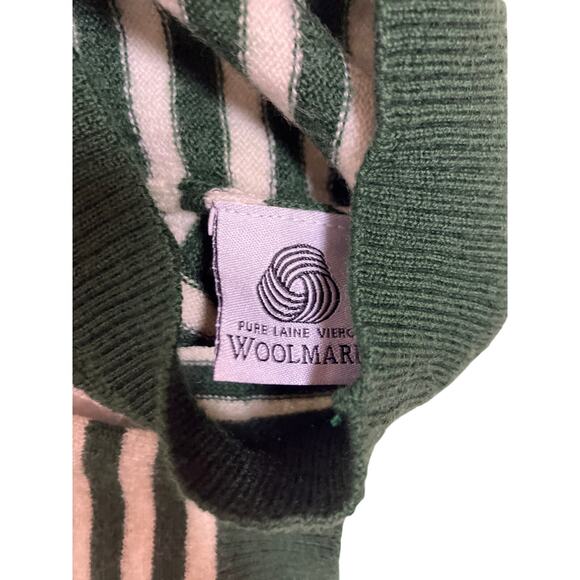 Lacoste Green White Striped Wool V-Neck Sweater Women’s 36/S Preppy Old Money - Picture 4 of 6